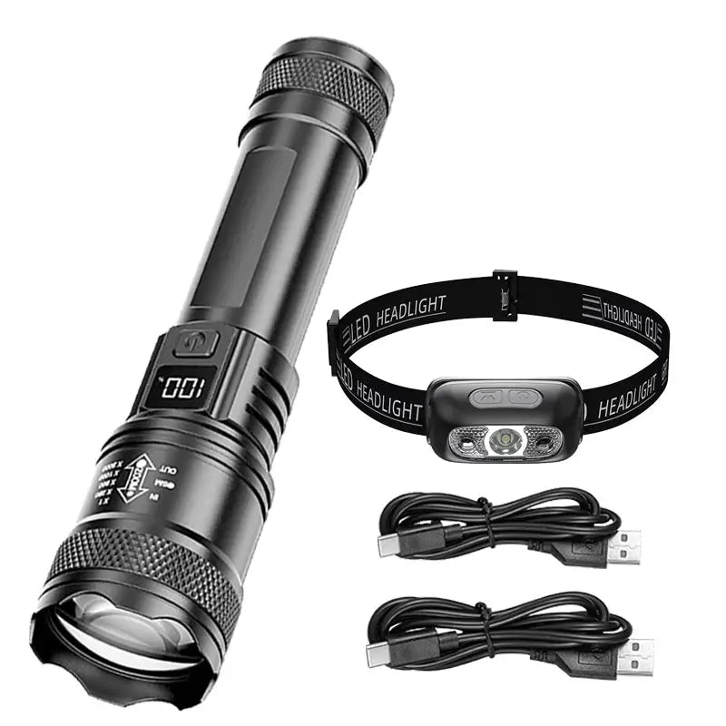 Strong Light Sensor USB C Rechargeable LED Headlamp Hands Free Portable For Camping And Outdoor Activities