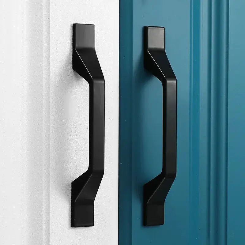 Black Aluminum Cabinet Knobs And Handles For Kitchen And Furniture Drawer Pulls Cupboard Handles