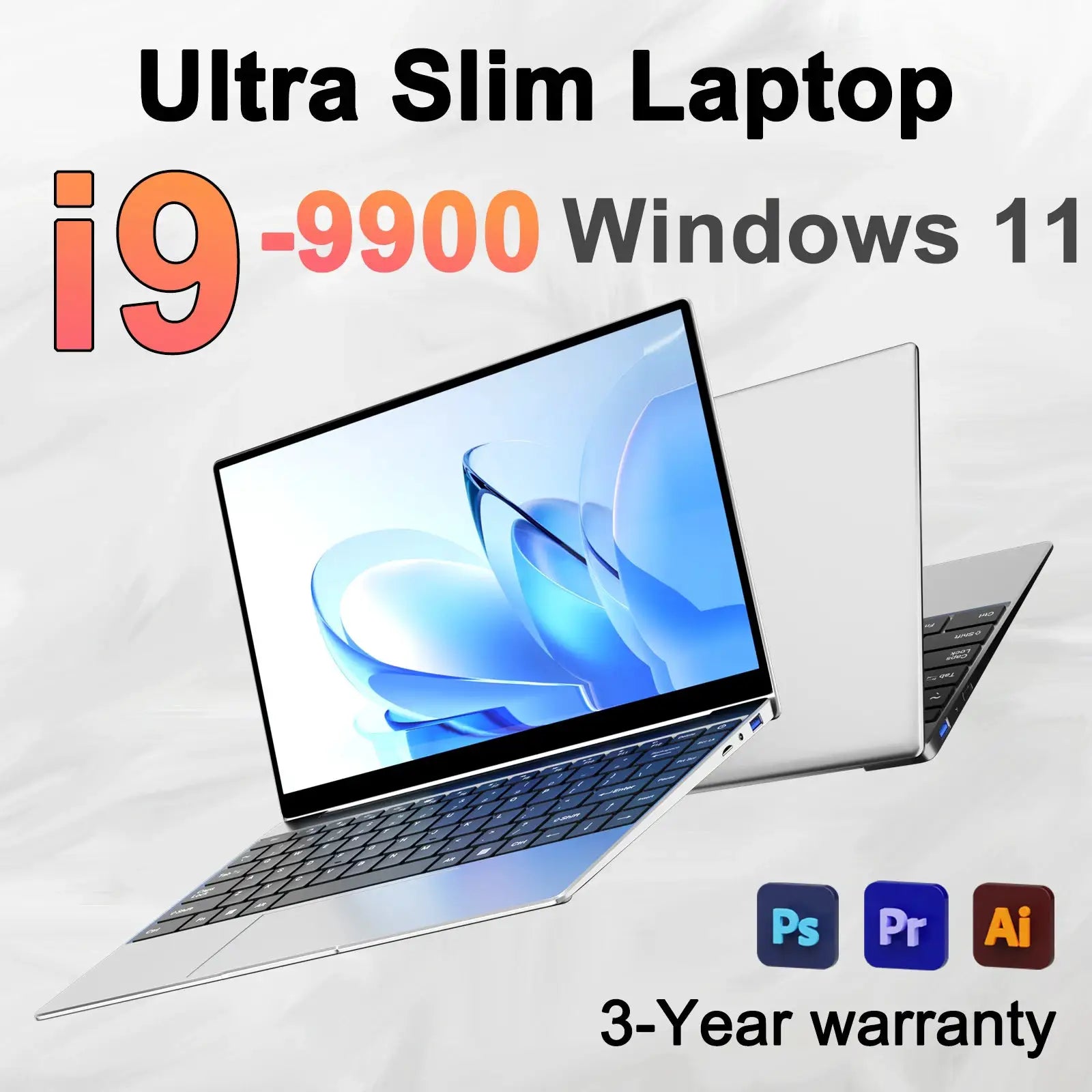 New 14.1 Inch Laptop Intel Core I9-9900 32GB RAM 2TB Storage Windows 11 Pro 1920x1080 HD Ultra Slim Gaming PC