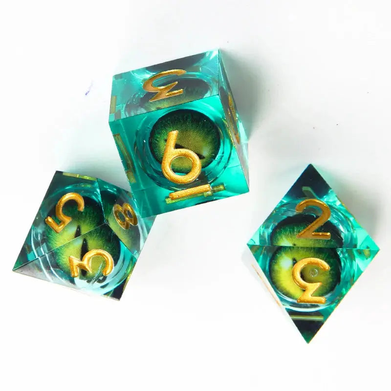 Liquid Core DND Dice Set With Sharp Edge Resin Dice For Dungeons And Dragons RPG D20 D12 D10 D8 D6 D4