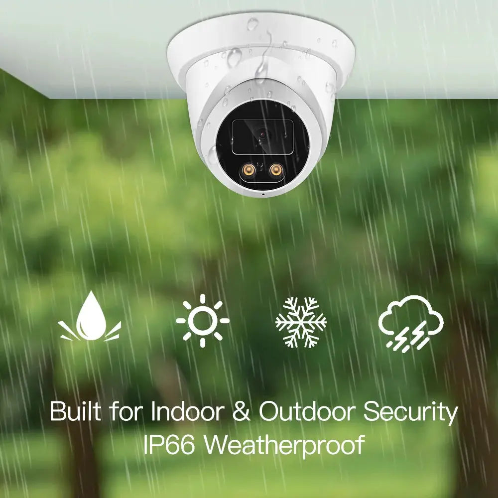 ASECAM 4K 8MP outdoor IP camera, white dome by Simples Market, weatherproof IP66