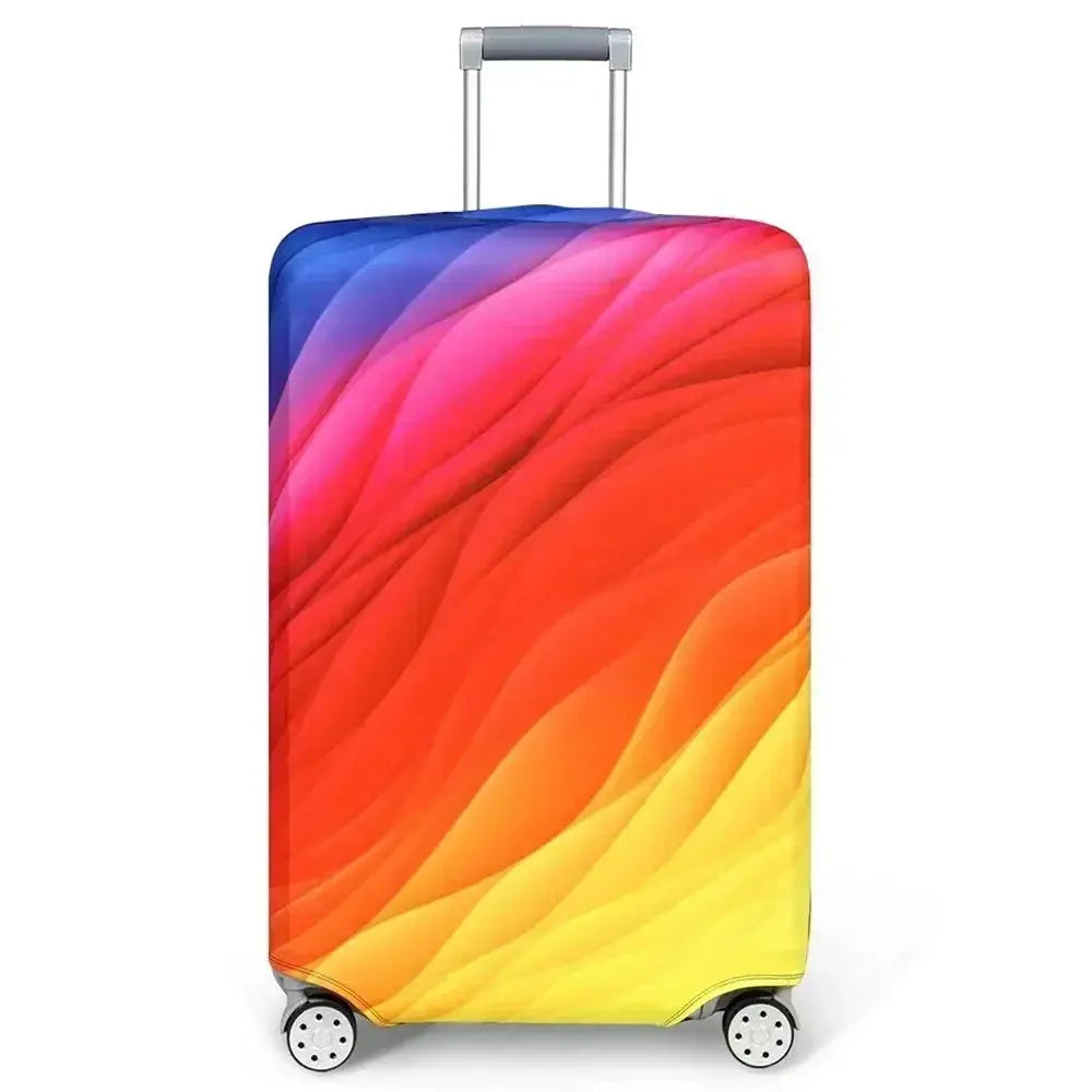 VoyagePro Luggage Cover For 18 To 32 Inch Suitcases Washable Stretch Fabric Protector With Bright Geometric Pattern