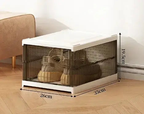 Dustproof Foldable 6 Layer Transparent Thickened Plastic Shoe Bins Stackable Sneaker Cabinet Organizers
