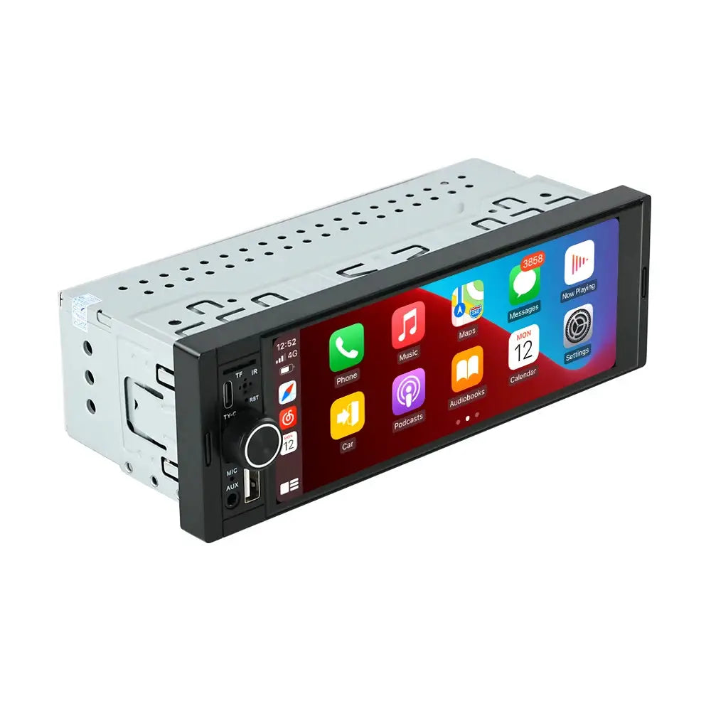 Simples Market 1DIN MP5 car radio with a 6.86-inch touchscreen, wireless CarPlay/Android Auto