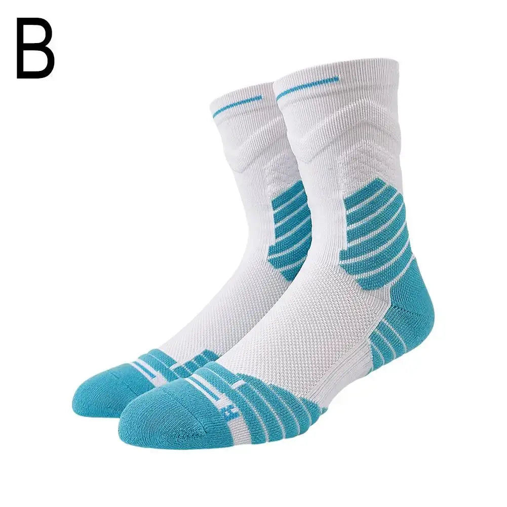Bullfight 2.0 Men's High Top Sports Towel Basketball Socks With Ankle Support Cushioned Moisture Wicking