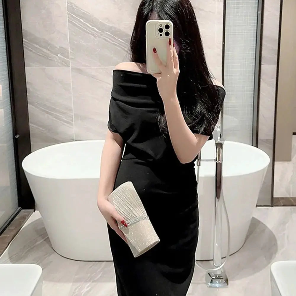Simples Market sequins clutch bag, off-white glitter evening handbag for wedding or party