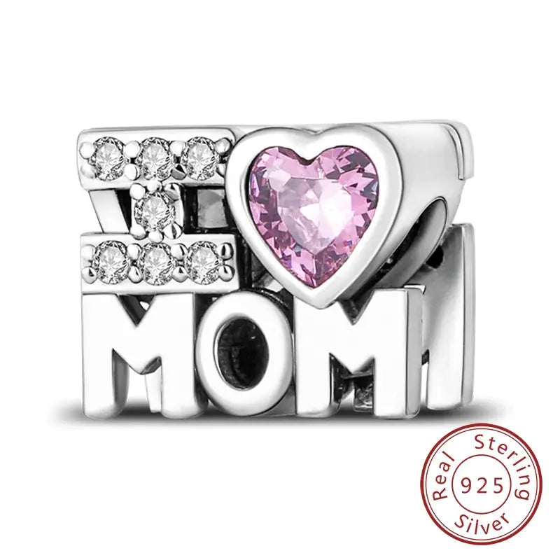 925 Sterling Silver Charms Beads Forever Love Heart Dangle For Bracelet Women Jewelry Gift Sister Family Life