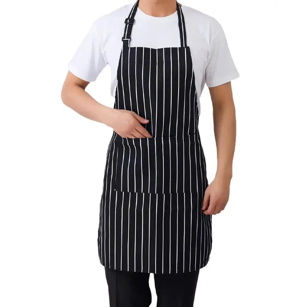 Halterneck Kitchen Apron With Pockets For Men And Women Sleeveless Chef Catering Waiter Printing BBQ