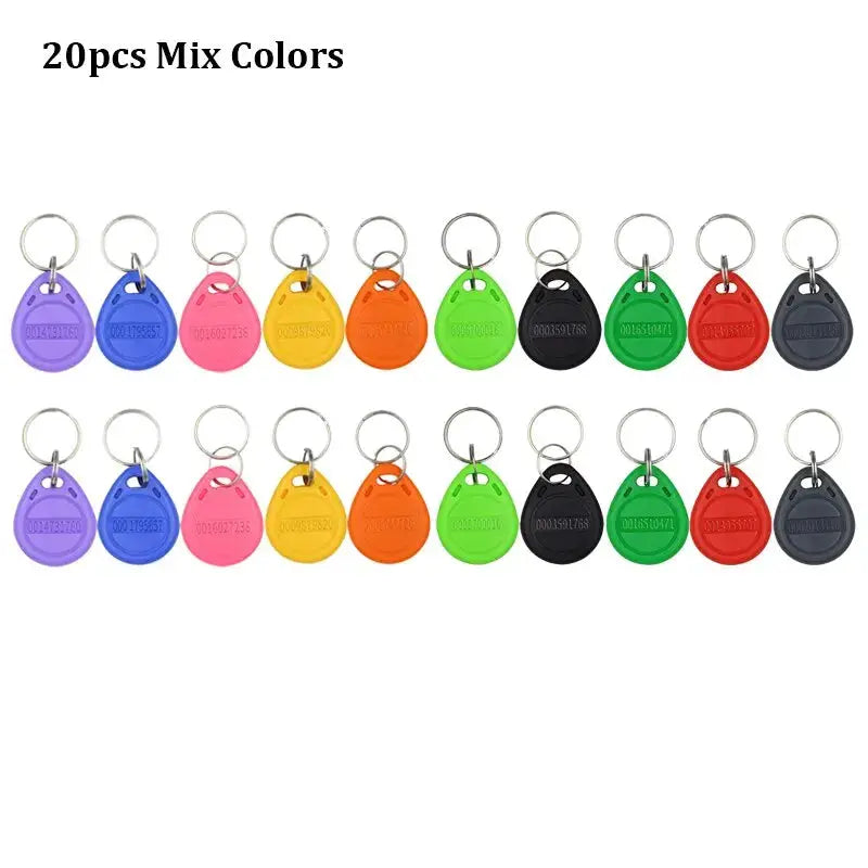EM4100 125KHz RFID keyfobs set, 20pcs mix colors with key rings by Simples Market