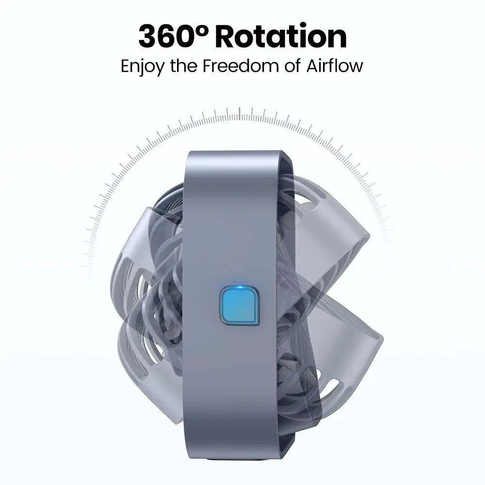TOPK Mini Portable USB Desk Fan With Strong Airflow And Quiet Operation 3 Speed 360 Degree Rotatable Standing Fan