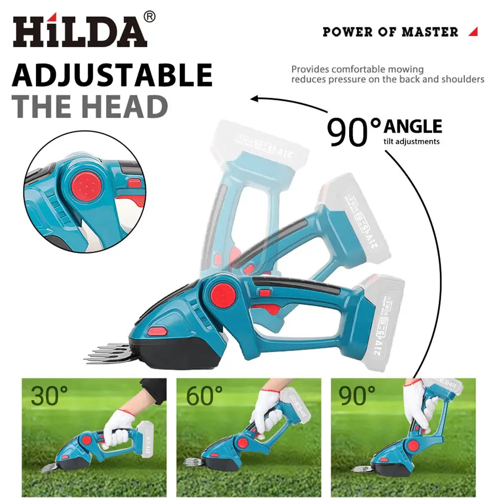 Hilda 2 In 1 Cordless Electric Hedge Trimmer And Pruning Shear For Makita 18V Battery Garden Tool