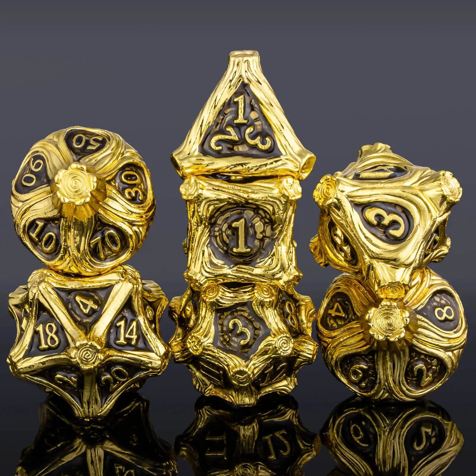 Skull And Dragon Metal Dice Set For Dungeons And Dragons Polyhedral Dice For Tabletop RPGs