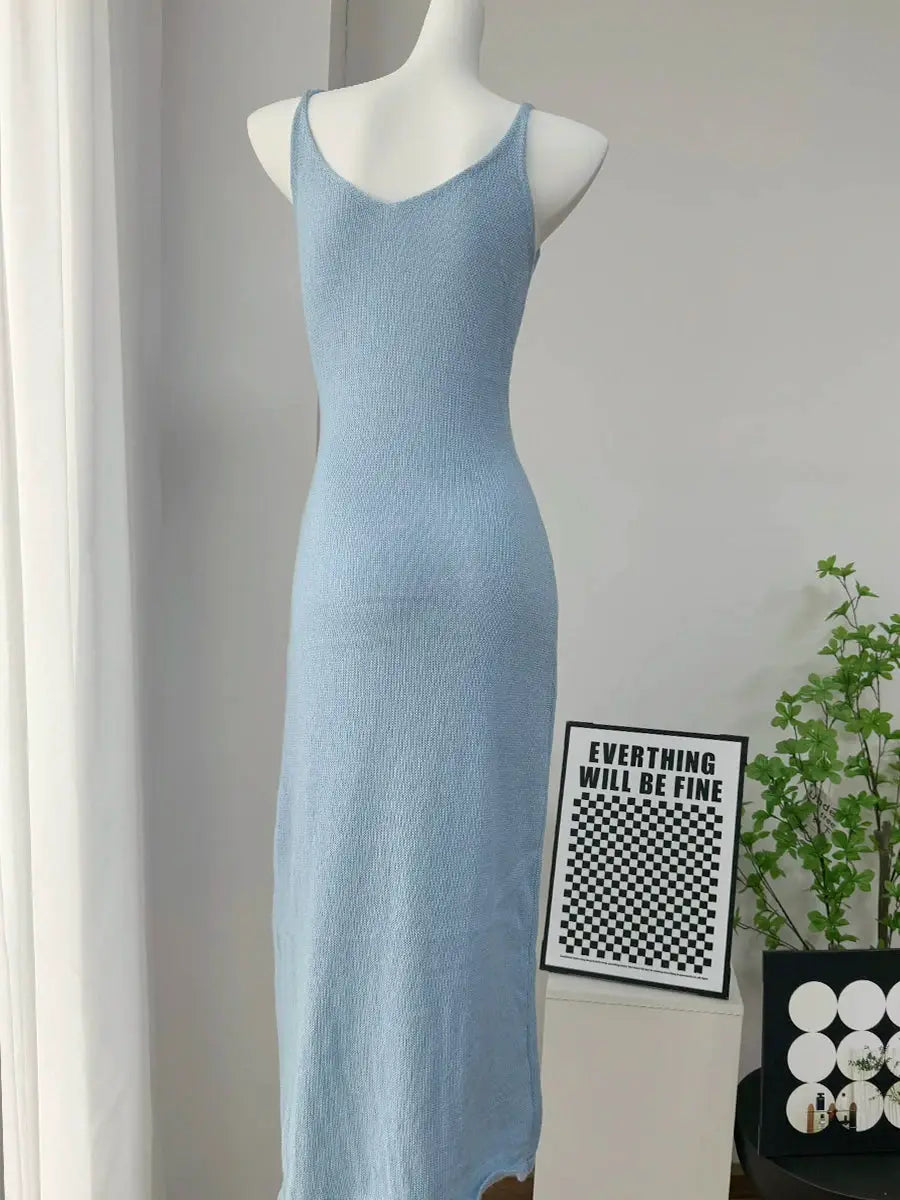 Three Piece Women Cardigan Vest Dress Set With Long Sleeve Outfit