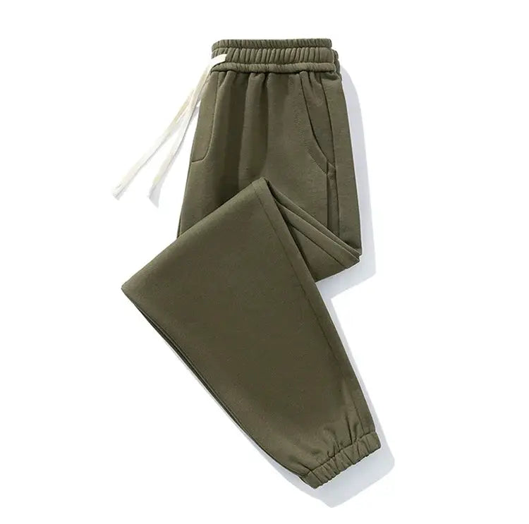 Men's olive green sweatpants with drawstring jogger, elastic cuffs, Simples Market