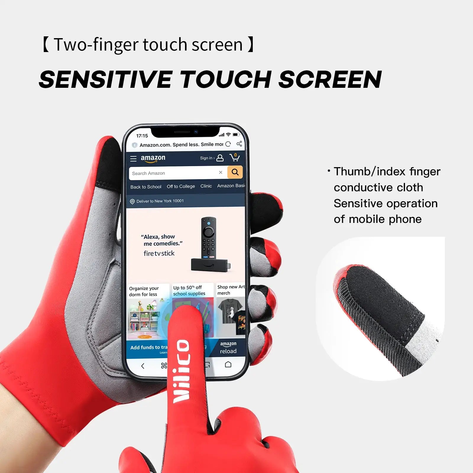 Vilico Professional Outdoor Cycling Gloves With Sensitive Touch Screen Shock Absorption Anti Slip Wear Resistant