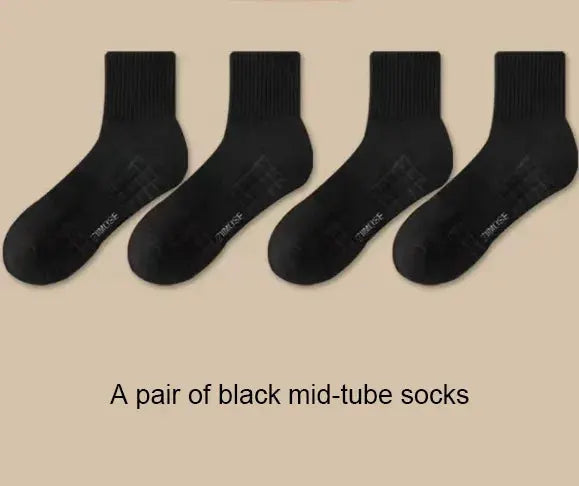 Men's White Cotton Deodorant Winter Socks 1 Pair Mid Tube With Velvet Bottom And Thickened Towel Basketball Socks