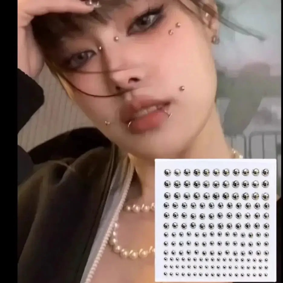 Sticker Fake Belly Eyebrow Lip Piercing Stud Non Piercied Earring Stud Set New Fake Nose Ring Piercing Jewelry Dermal Anchor Top - Simples Market