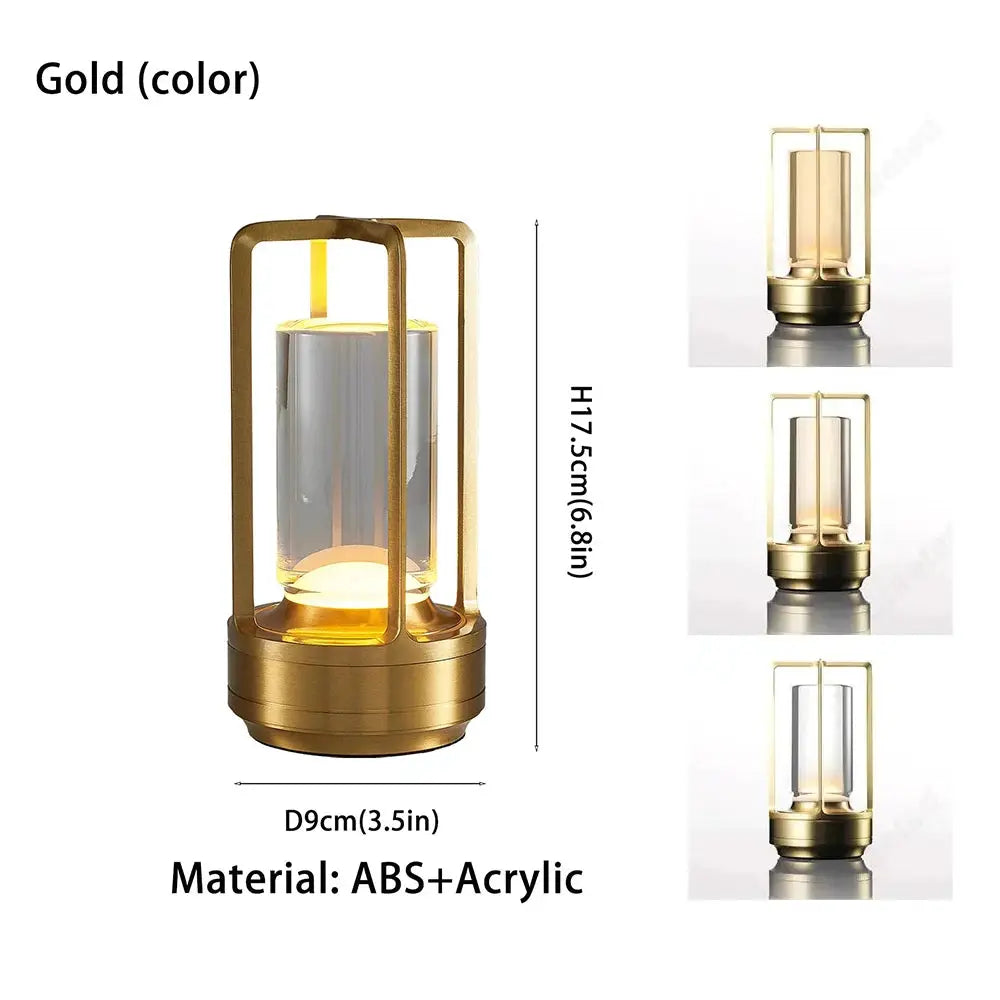 GGbingo cordless LED table lamp in gold, ABS+Acrylic, rechargeable Simples Market