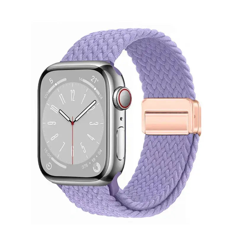 Nylon Braided Band Strap Compatible For Apple Watch S10 46mm 44mm 40mm 45mm 49mm 41mm 38mm iWatch series se 10 7 3 5 6 8 9 Ultra