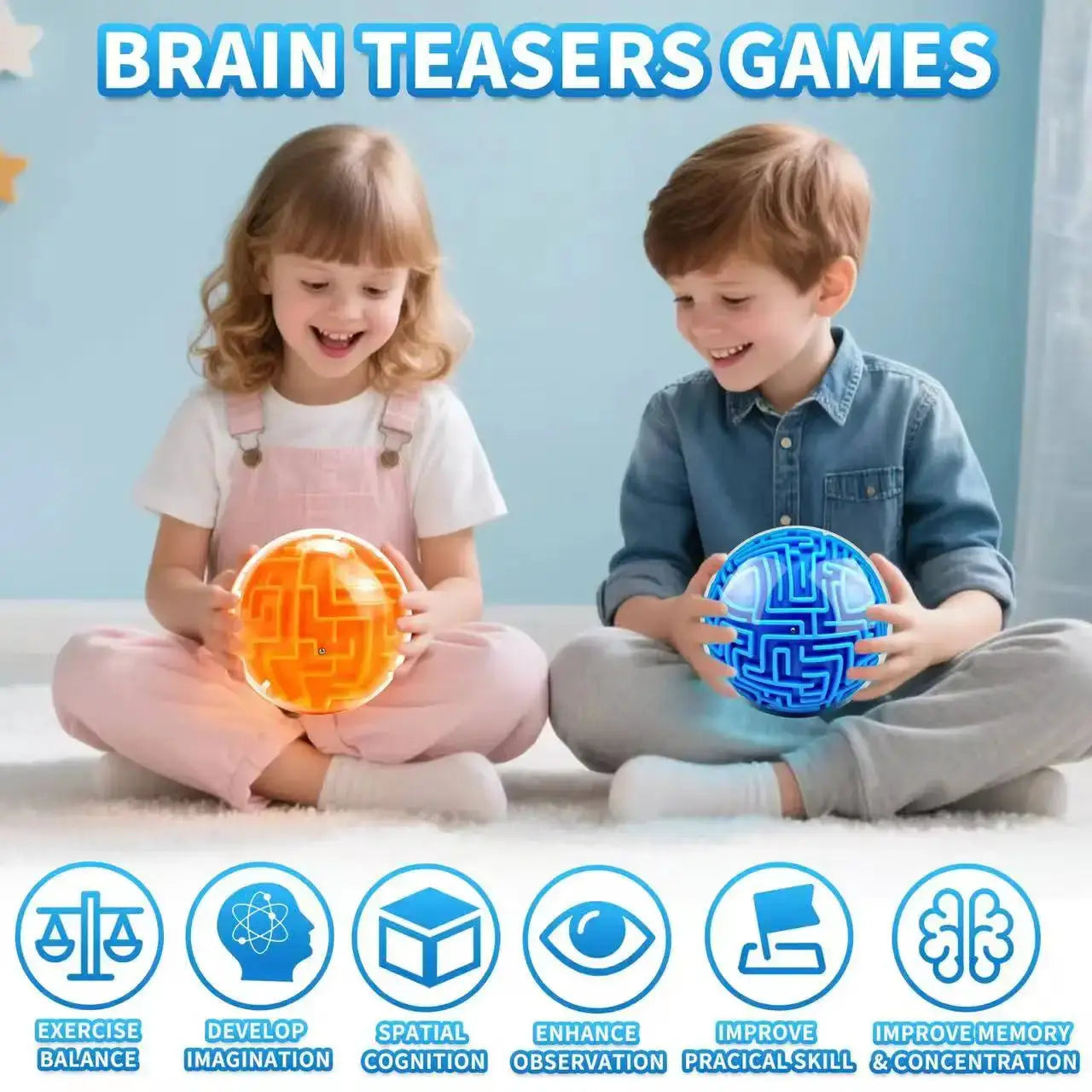 3D Maze Magic Cube Puzzle For Kids Fidget Toy Labyrinth Intelligence Cube For Logical Thinking And Stress Relief
