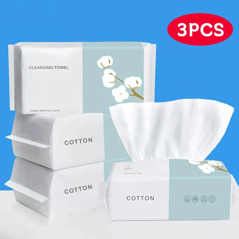 Three Pack Thickened Disposable Face Towels With Pearl Cotton For Wet And Dry Cleansing And Makeup Remover Travel Pack