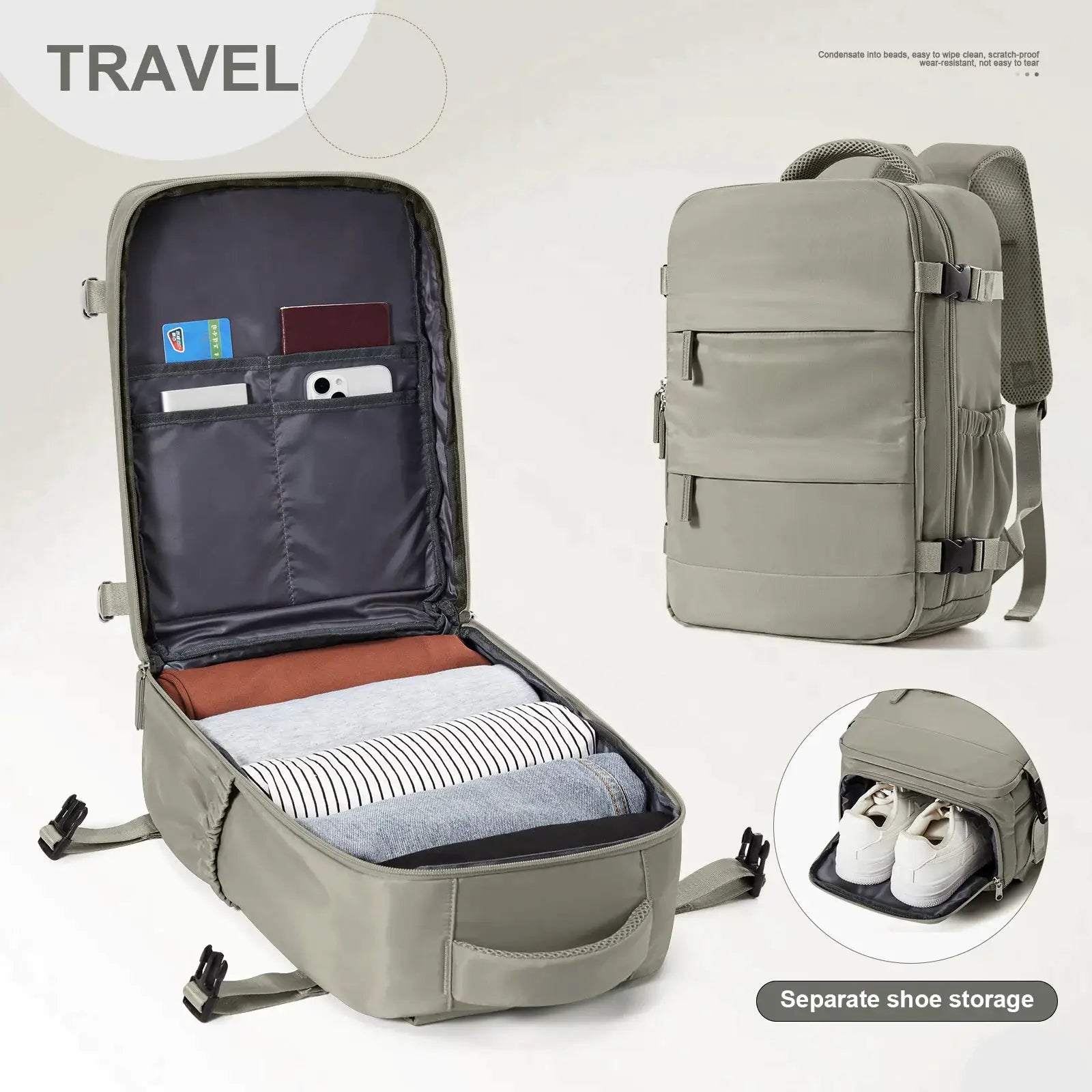 Ryanair Cabin Backpack 40x20x25 Travel Laptop Backpack for Men and Women with 180 Degree Opening