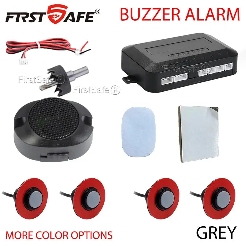 Simples Market 12V four-sensor flat-probe parking sensor kit with buzzer and control module