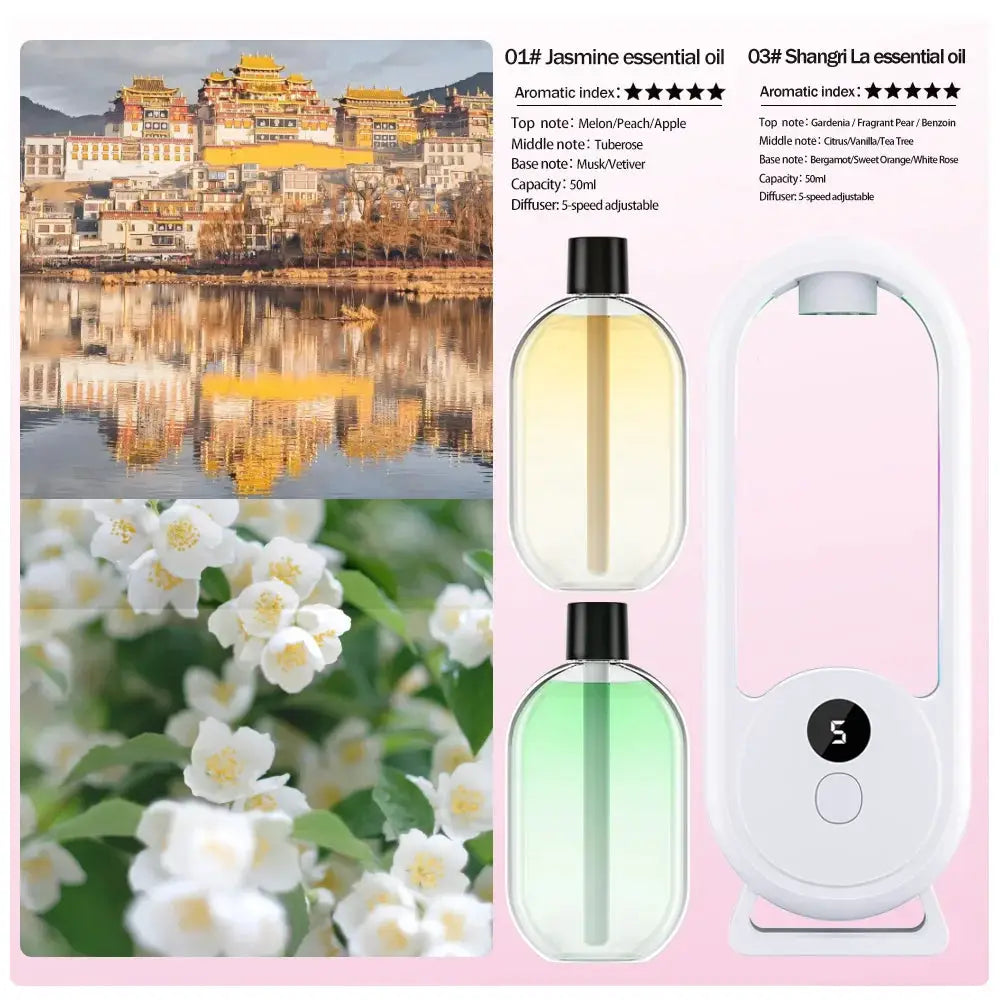 Rechargeable Portable Aroma Diffuser For Essential Oils Aromatherapy With Timed Spray Modes Odor Elimination