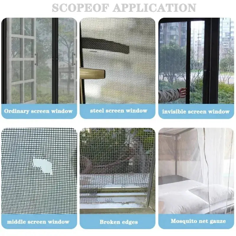 Self Adhesive Mosquito Net Repair Tape For Window Screens Waterproof Mesh Patch To Seal Holes And Tears