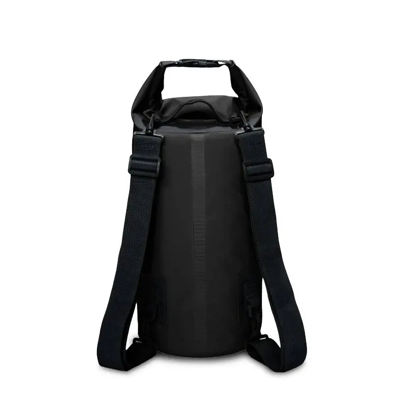 PVC waterproof dry bag with double shoulder straps by Simples Market, black outdoor storage backpack