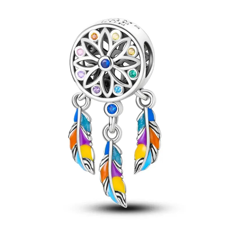 925 Silver Charms Beads for Pandora Style Bracelets Women Animal Charms in Blue Red Green Pink Yellow Gift