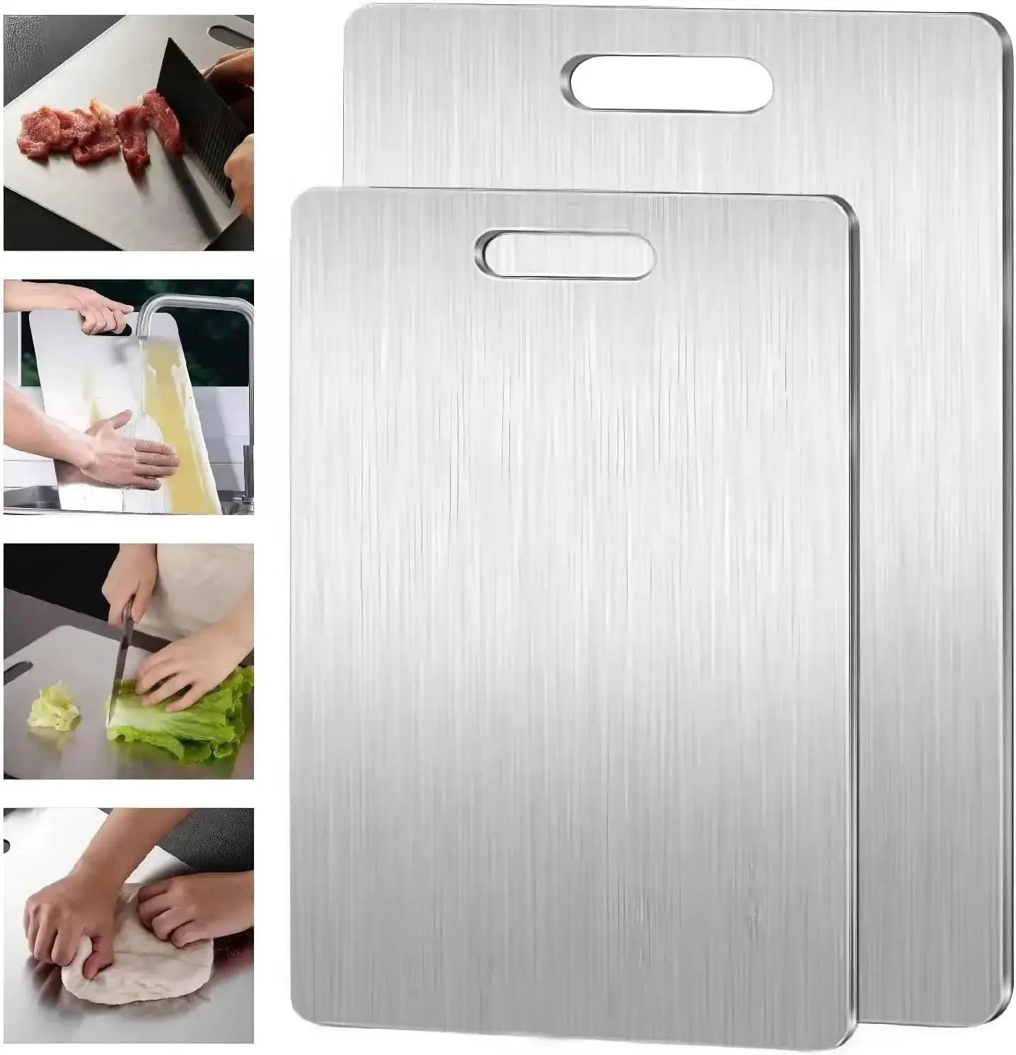 StellarChef Stainless Steel Double Sided Cutting Board Antibacterial Mildew Proof Kitchen Board