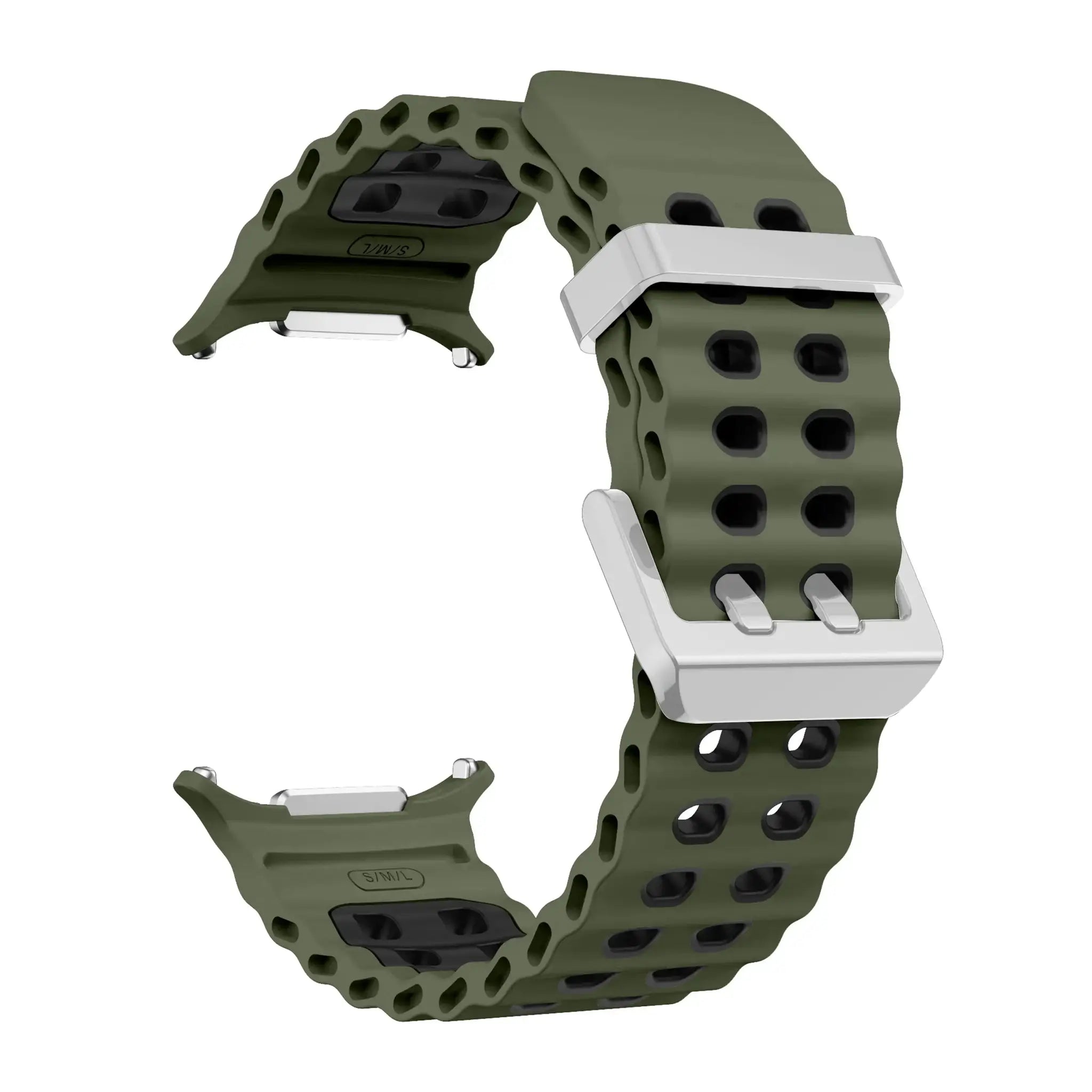 NEW Marine Silicone Strap For Samsung watch ultra 47mm Bracelet No Gaps Sport two-tone Band for Galaxy 8 ultra watchband 2030