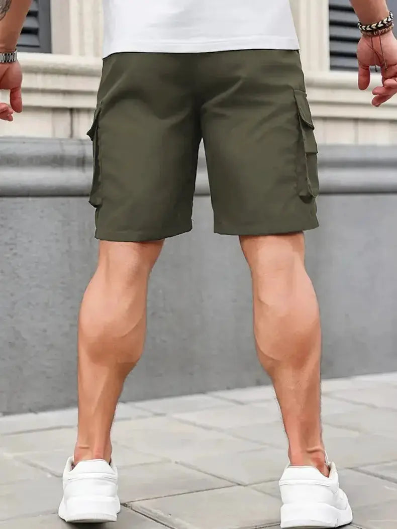 UETEEY Summer Casual Cargo Shorts Men Outdoor Travel Sports Large Pockets Durable Comfortable Beach Workout Shorts for Outings