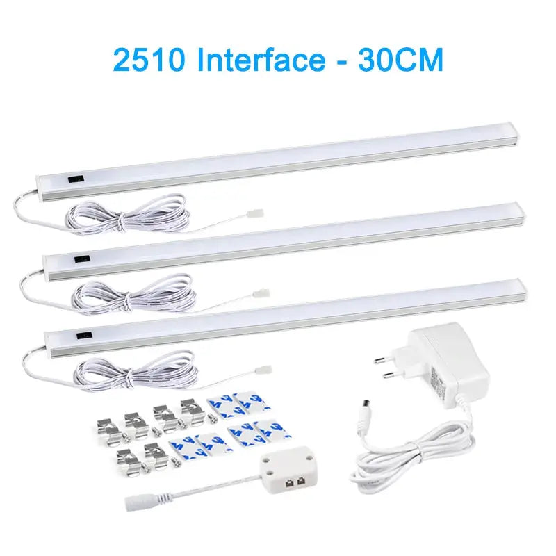 LED Under-Cabinet Light Kit with PIR motion sensor, 4 bars (30/40/50cm), Simples Market