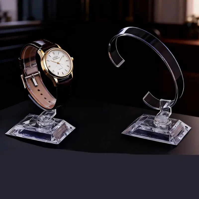 Transparent Acrylic Watch Display Stand C Shaped Frame For Bracelets Pendants And Rings