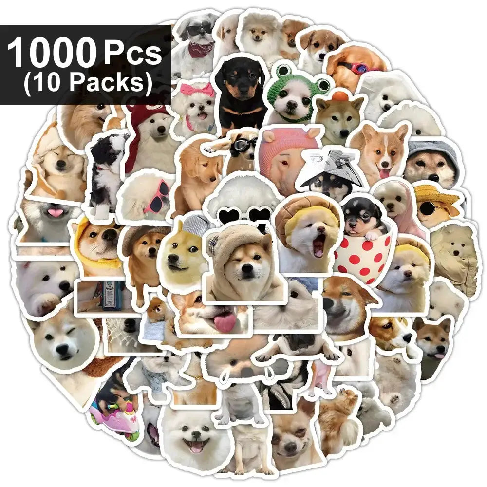 Funny Dog Stickers Cartoon Cute Decals 10 100 1000 Pcs Pack For Laptops Phones Luggage Cars Bikes And More