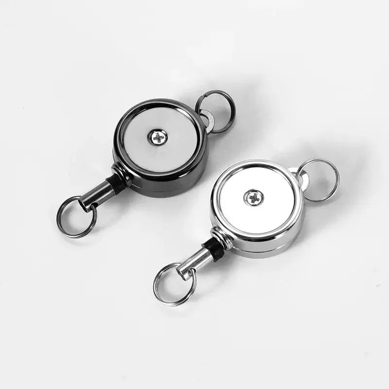 Retractable Key Chain With Durable Metal Construction And Smooth Recoil For Keys And ID Card Holder With Anti Theft