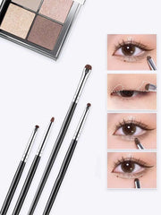SilkGlow 4 Piece Eye Detail Brush Set Pony Hair For Precision Eyeliner And Eyeshadow Tools
