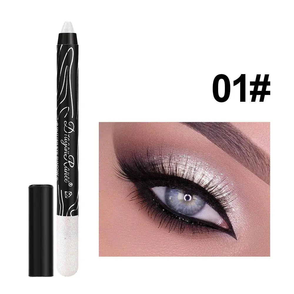 1 Piece Metallic Purple Eyeshadow Pencil Glitter Liner And Highlighter Waterproof Long Lasting Cream Eyeshadow Stick