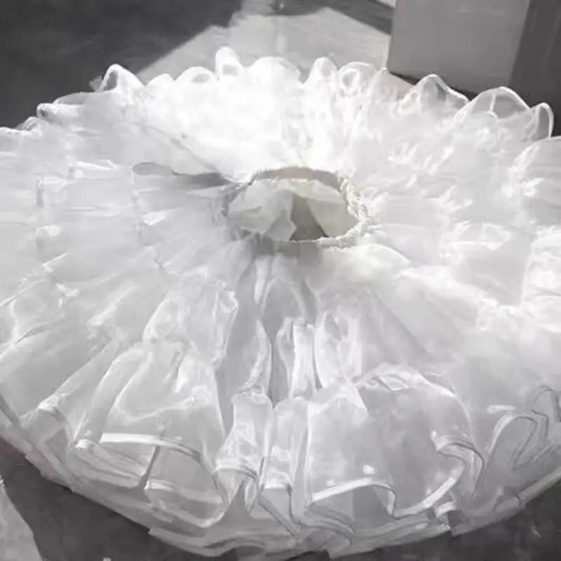Simples Market 35cm white lolita petticoat crinoline with fluffy mesh underskirt