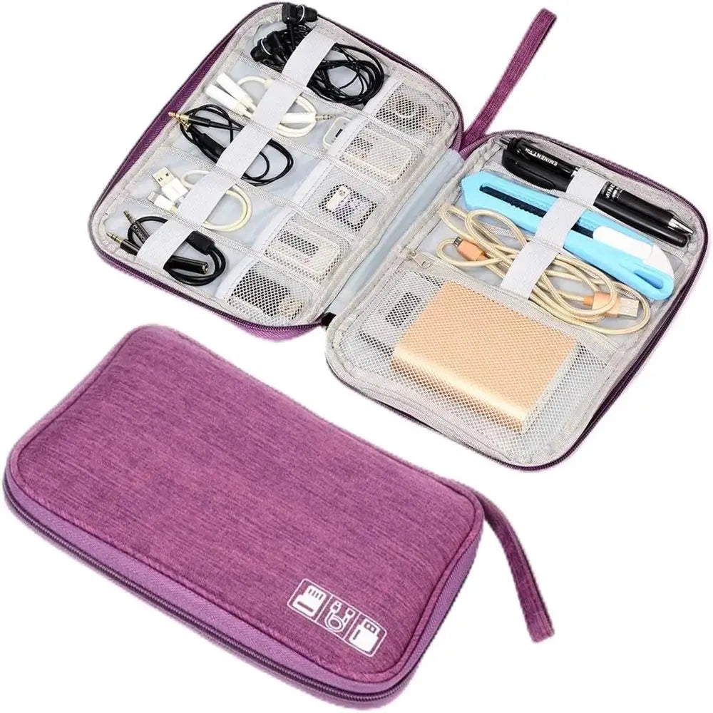 TechNest Electronics Organizer Bag Premium Waterproof Carrying Pouch For Travel Cable And Gadget Storage