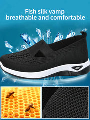 AeroStride Women Breathable Knit Sneakers Slip On Lightweight Air Mesh Upper Casual Comfort For Summer Everyday Wear