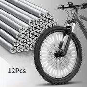 12 Pack Reflective Mount Clips For Bicycle Wheel Spokes Spoke Reflector Strips For MTB Bike Night Visibility