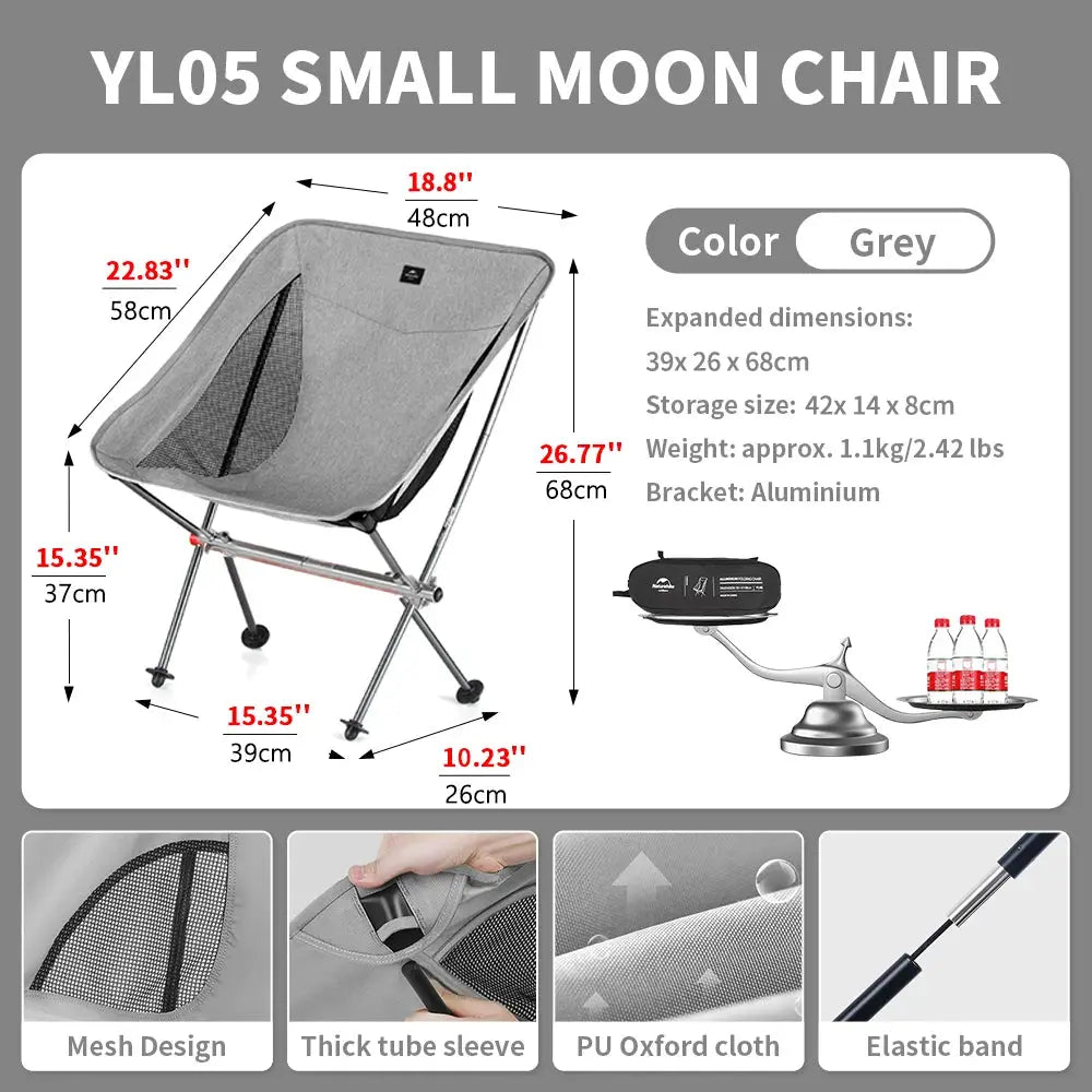 Naturehike 2024 Ultralight High Load Camping Chair Folding Outdoor Moon Chair for Garden Picnic Beach