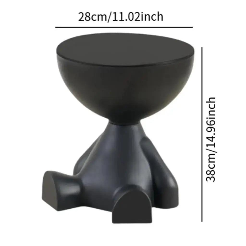 Bear Shaped End Table With Flat Head Figurine Movable Mini Side Table For Living Room Bedroom Balcony Small Apartment