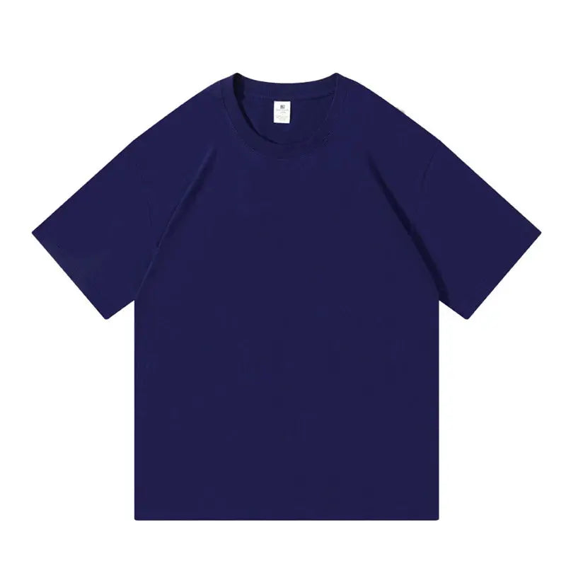 One Hundred Percent Cotton Unisex Short Sleeve T Shirt Loose Fit Crew Neck Solid Color Top For Men And Women