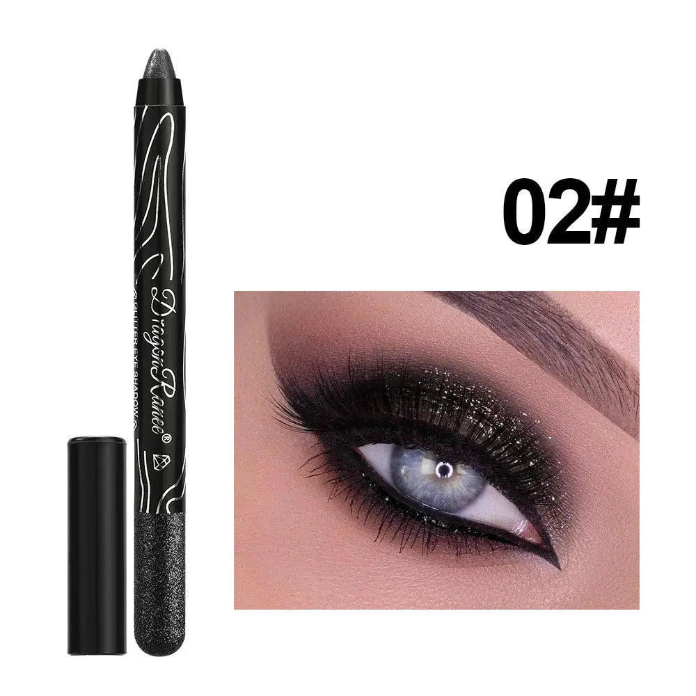 1 Piece Metallic Purple Eyeshadow Pencil Glitter Liner And Highlighter Waterproof Long Lasting Cream Eyeshadow Stick