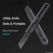 Jimihome 0.79 Inch Stretch Utility Knife With Carbon Steel Blades And Safety Lock For Crafting Pocket Knife