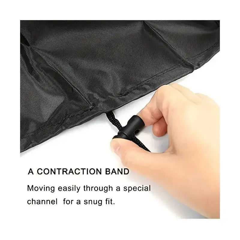 Garden table cover by Simples Market, black 210D Oxford cloth, waterproof and windproof with drawstring